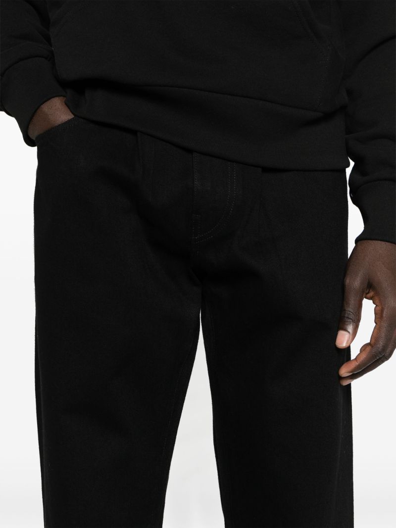 Black Mid-rise Straight-leg Jeans