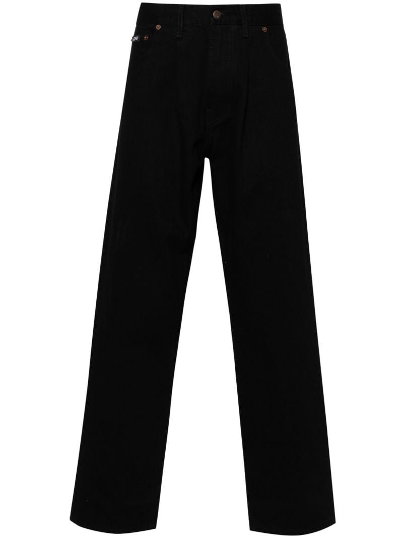 Black Mid-rise Straight-leg Jeans