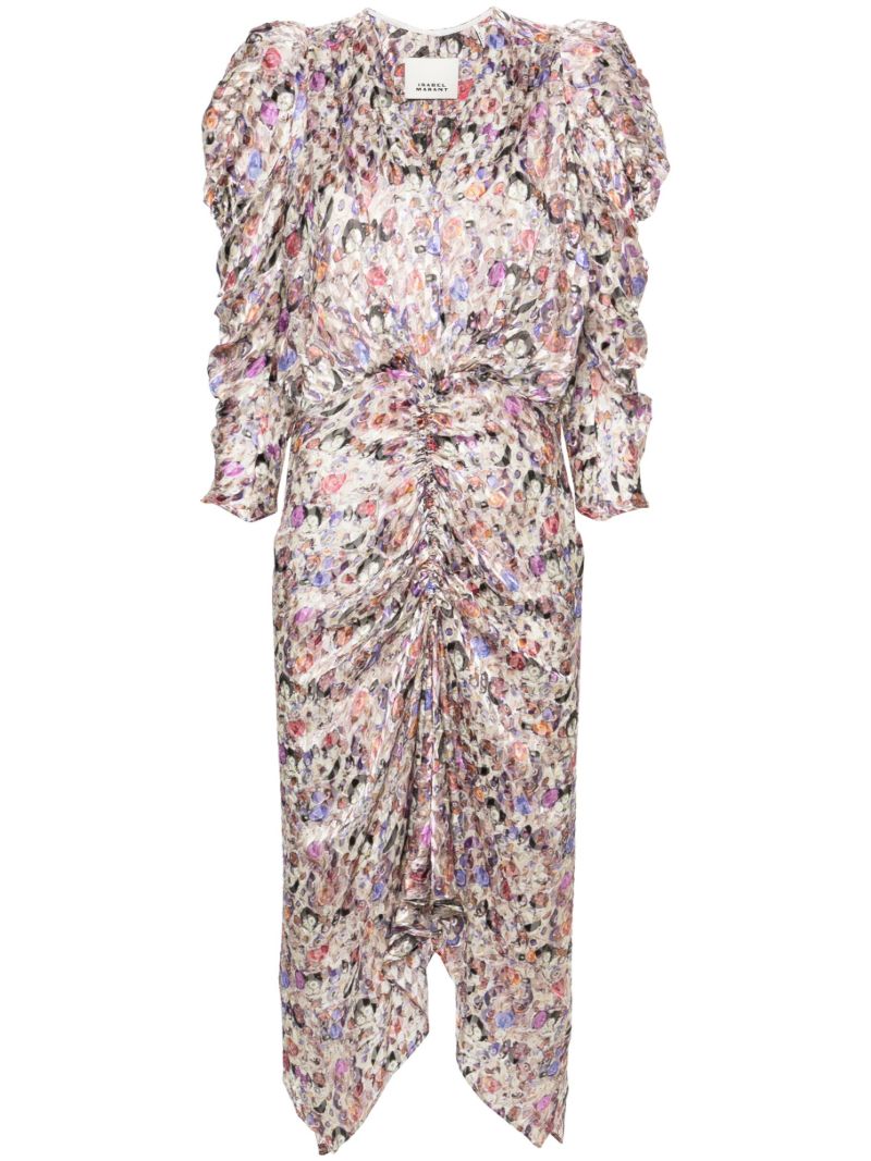Neutral Nemil Velour Midi Dress