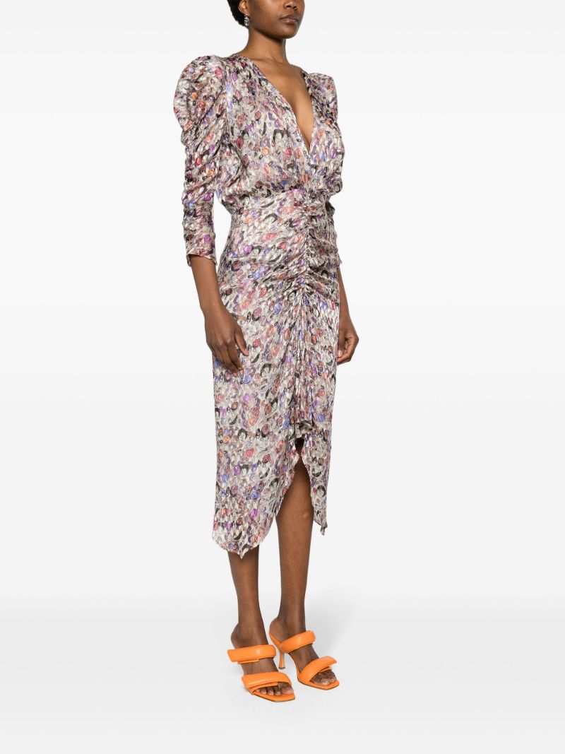Neutral Nemil Velour Midi Dress