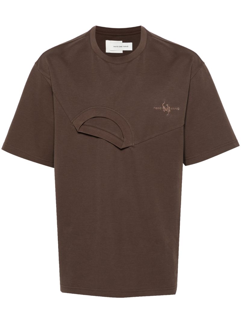 Brown Deconstructed Cotton T-shirt