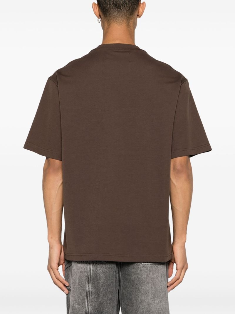 Brown Deconstructed Cotton T-shirt