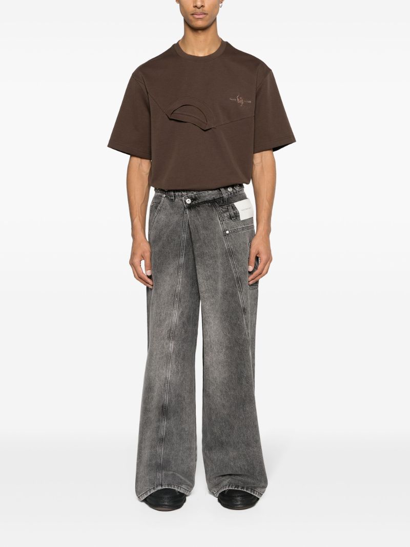 Brown Deconstructed Cotton T-shirt