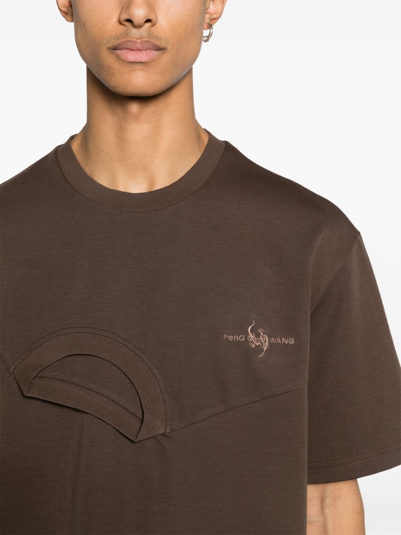 Brown Deconstructed Cotton T-shirt