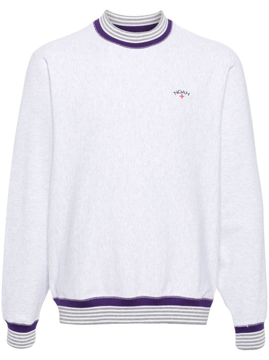 Grey Logo-embroidered Cotton Sweatshirt