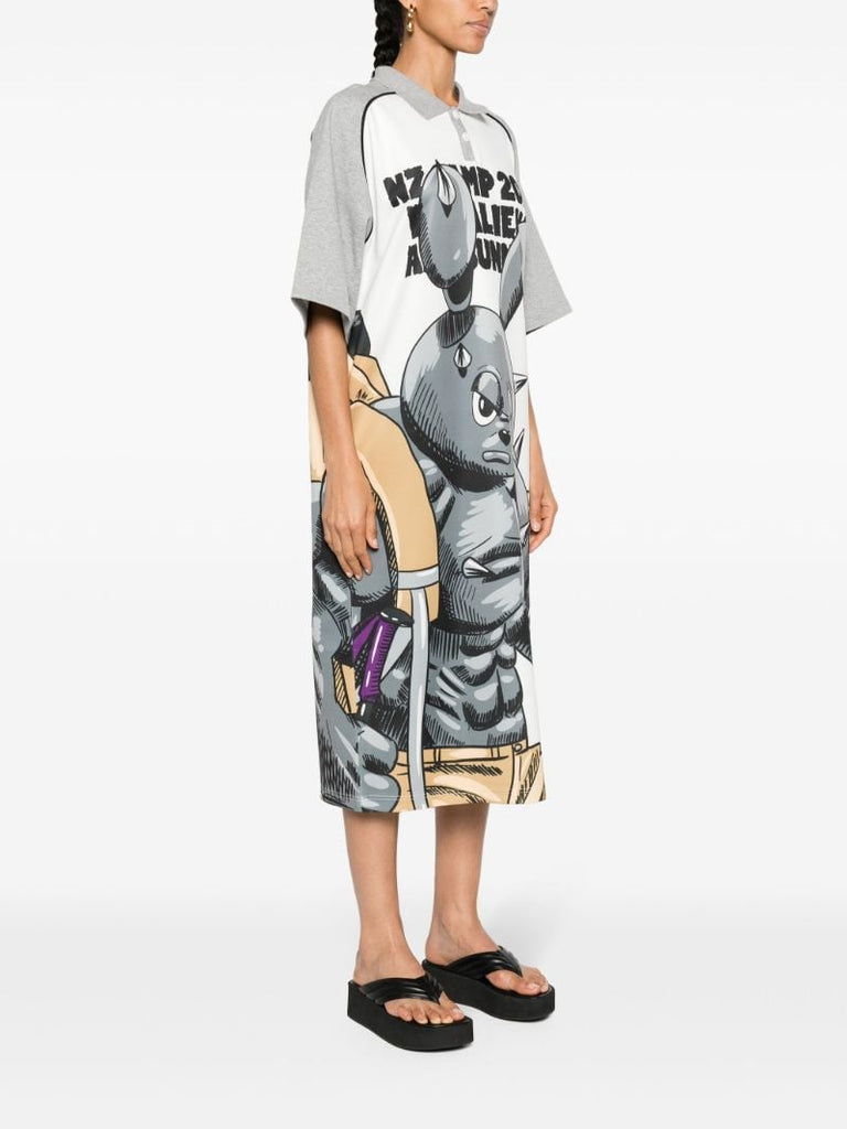 White Camping Footballer Polo Dress