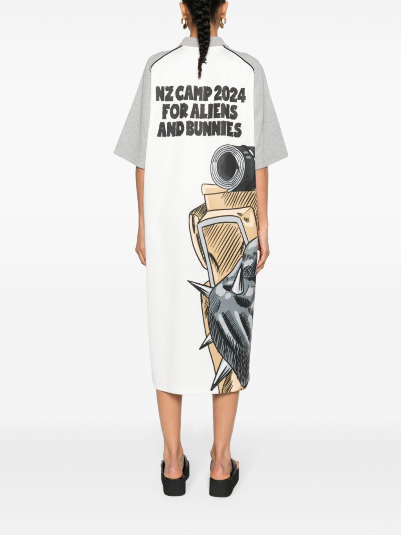 White Camping Footballer Polo Dress