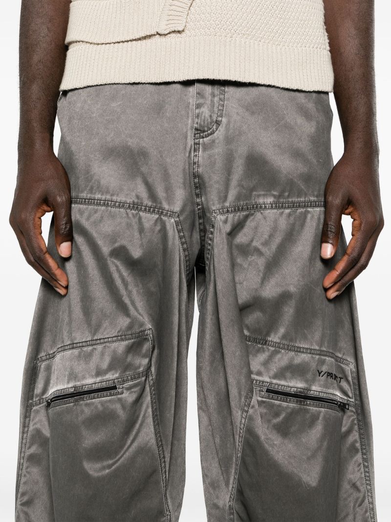 Black Pop-up Mid-waist Wide-leg Trousers