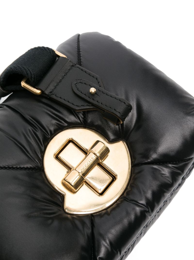 Black Mini Puf Leather Crossbody Bag