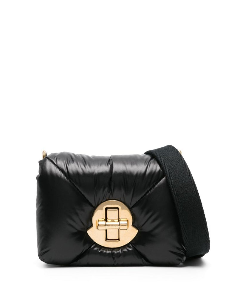 Black Mini Puf Leather Crossbody Bag