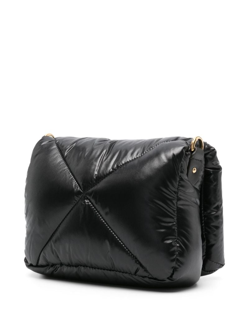 Black Mini Puf Leather Crossbody Bag