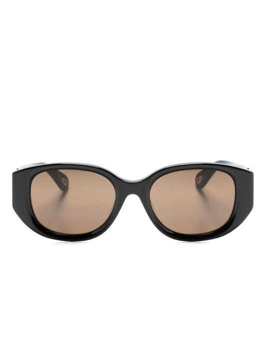 Black Marcie Oval-frame Sunglasses