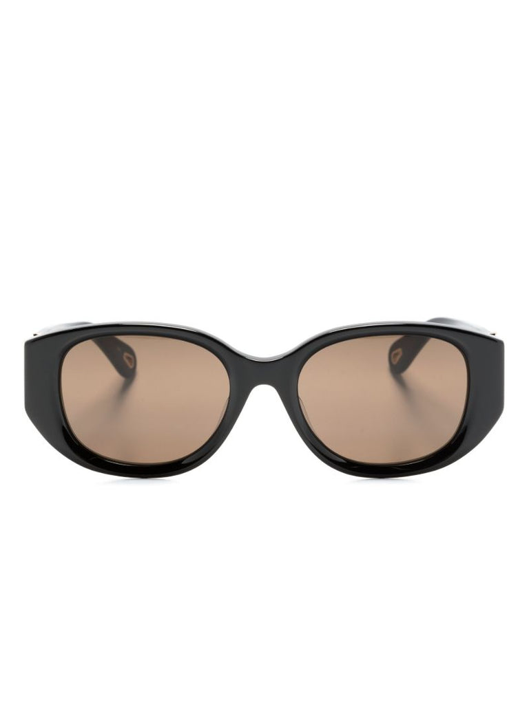 Black Marcie Oval-frame Sunglasses