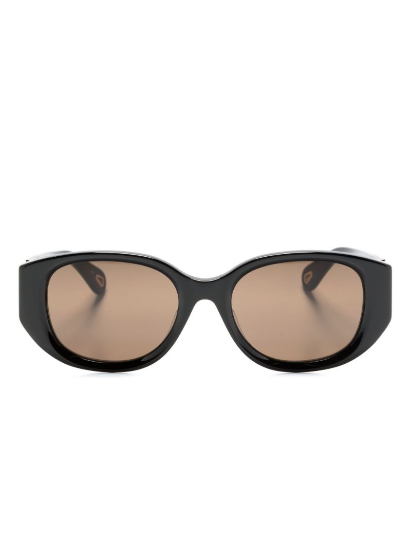 Black Marcie Oval-frame Sunglasses