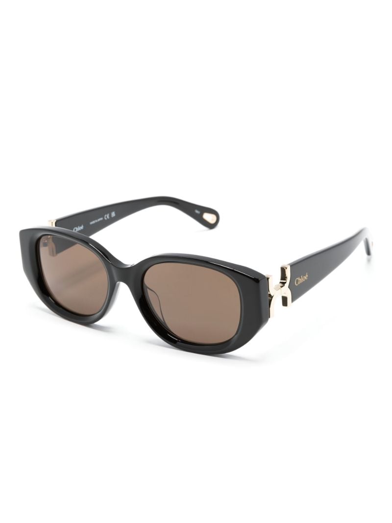 Black Marcie Oval-frame Sunglasses
