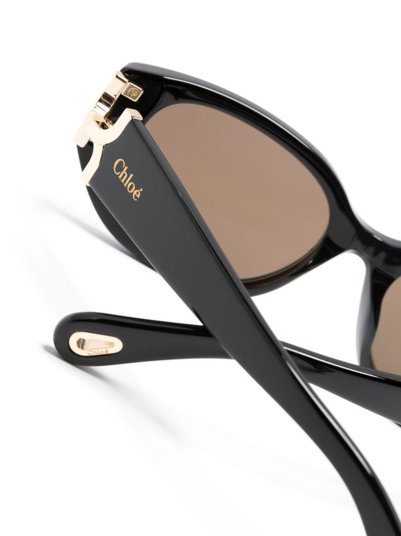 Black Marcie Oval-frame Sunglasses
