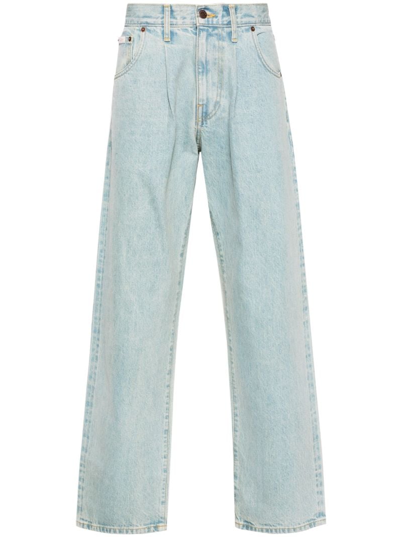 Blue Mid-rise Straight-leg Jeans