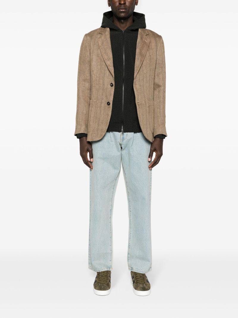 Blue Mid-rise Straight-leg Jeans