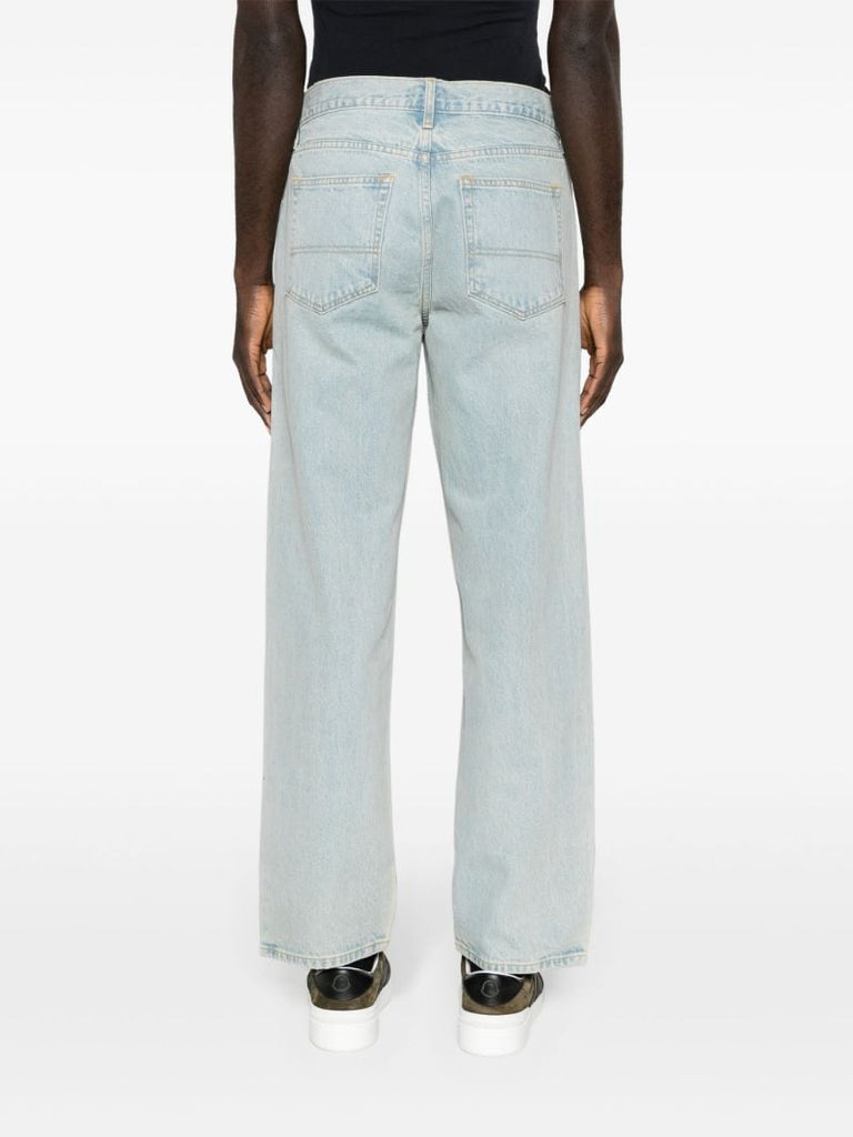 Blue Mid-rise Straight-leg Jeans