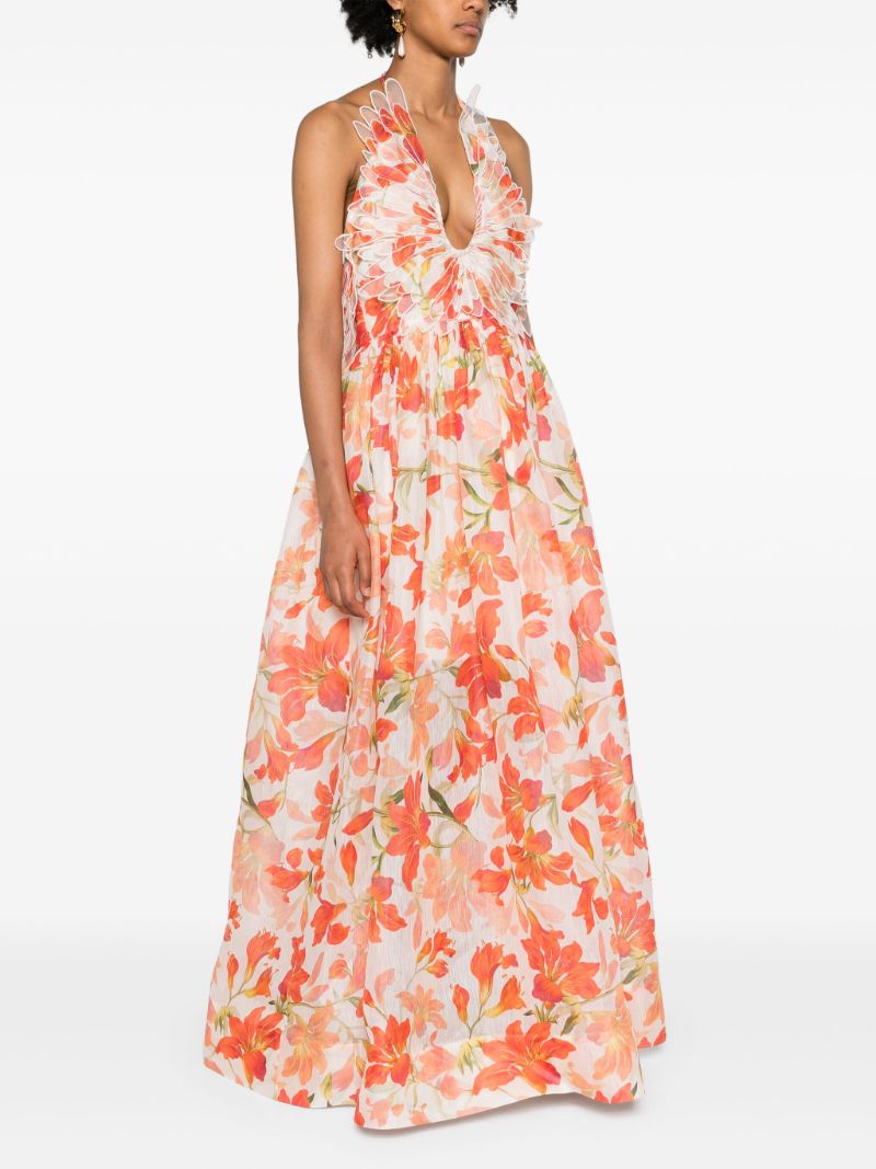 Orange Tranquillity Feather Dress