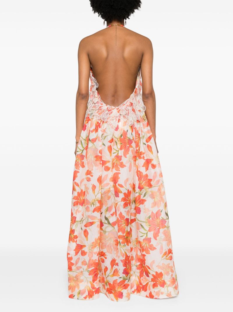 Orange Tranquillity Feather Dress