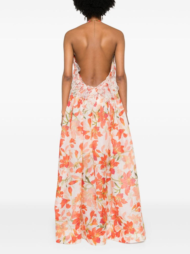 Orange Tranquillity Feather Dress