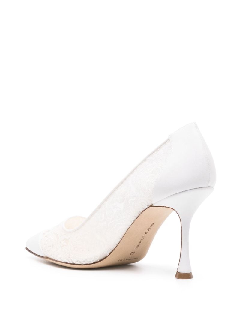 White Bbla 90mm Pumps