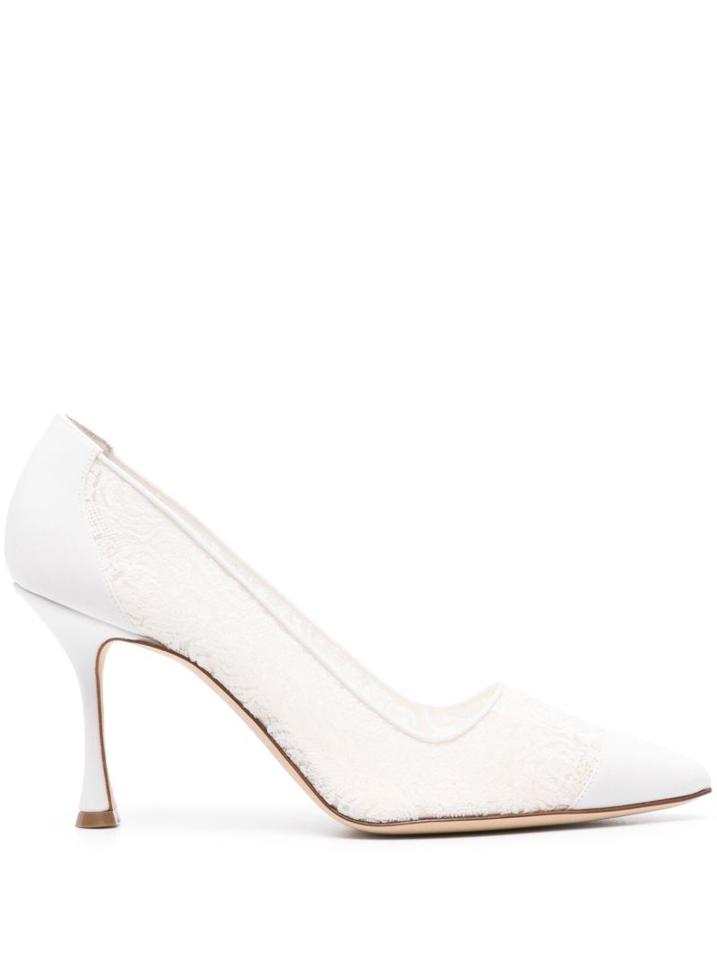 White Bbla 90mm Pumps