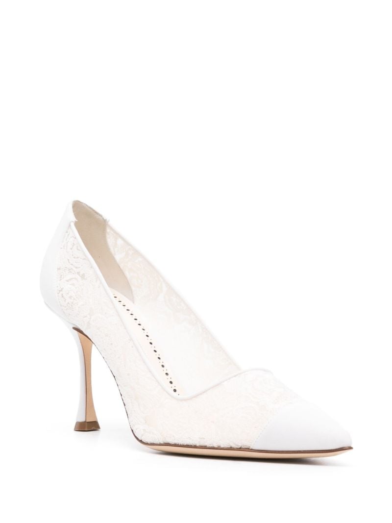 White Bbla 90mm Pumps