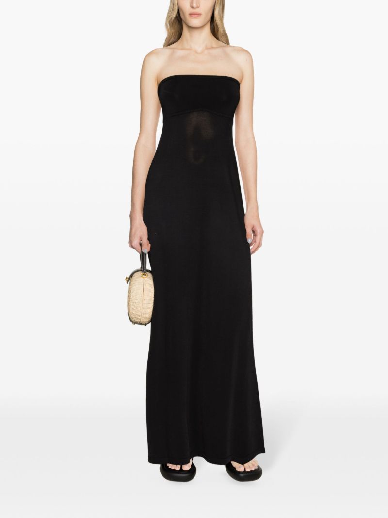 Black Tube Knit Maxi Dress