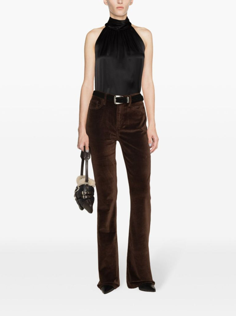 Black Halterneck Silk Blouse