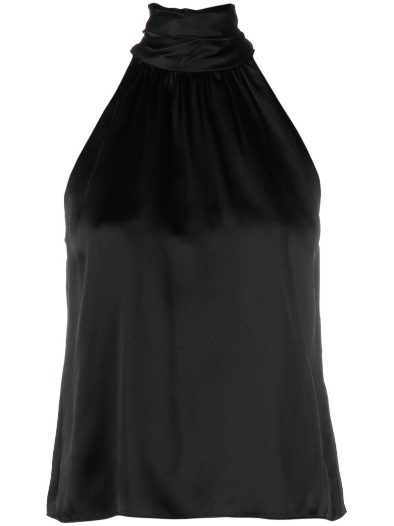 Black Halterneck Silk Blouse