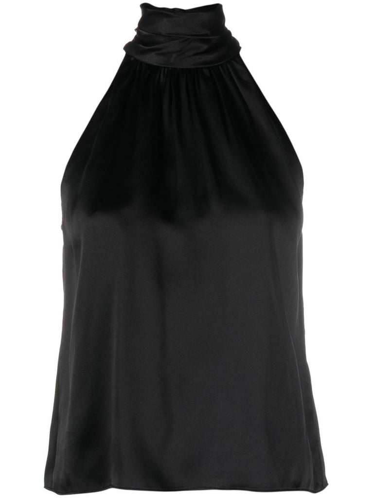 Black Halterneck Silk Blouse