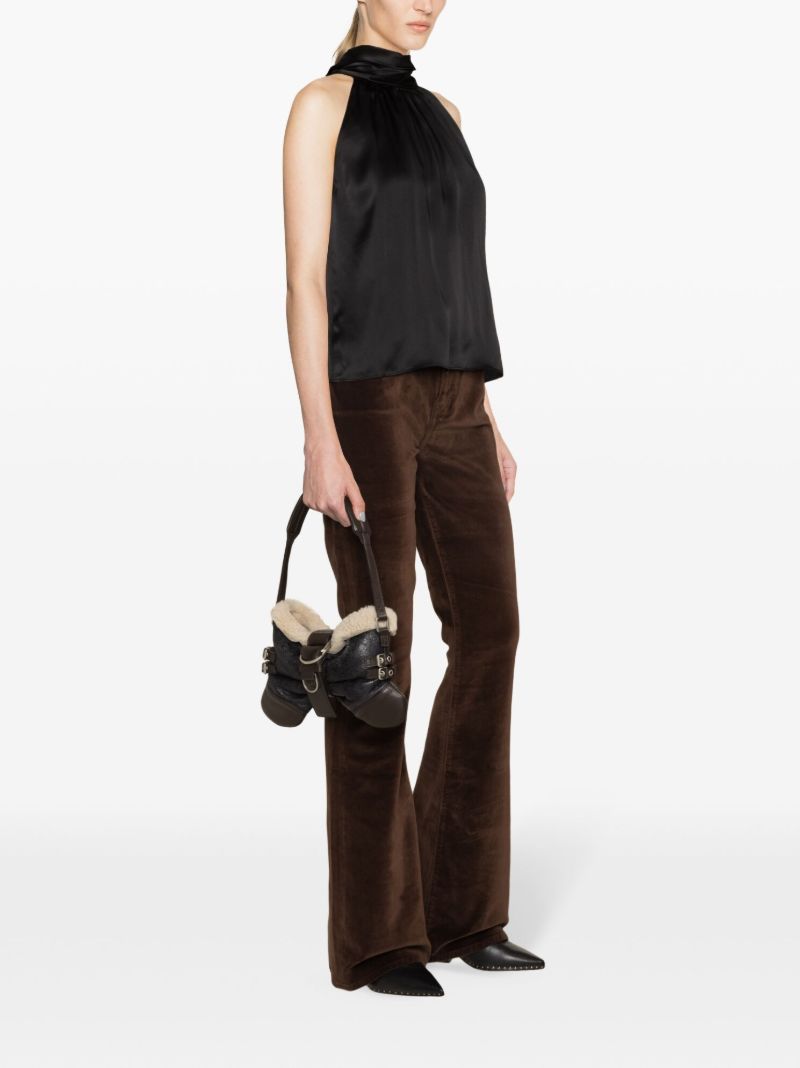 Black Halterneck Silk Blouse