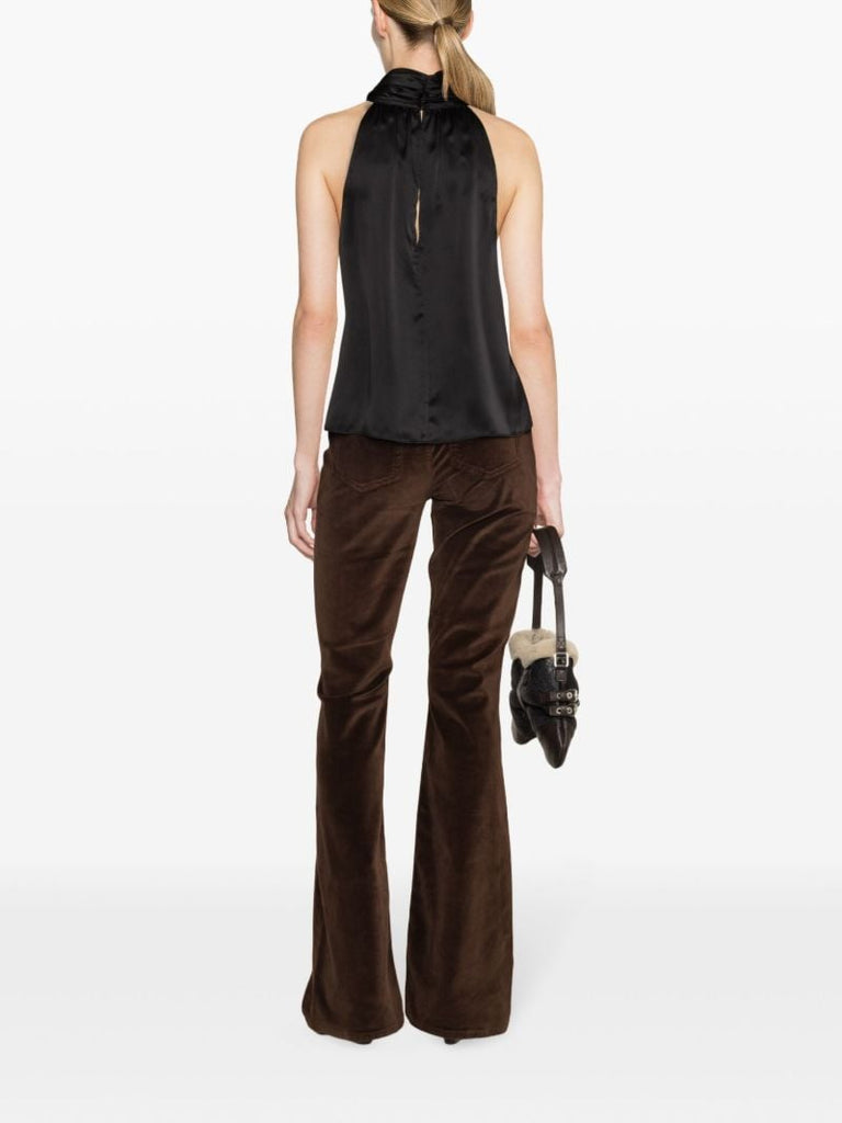 Black Halterneck Silk Blouse
