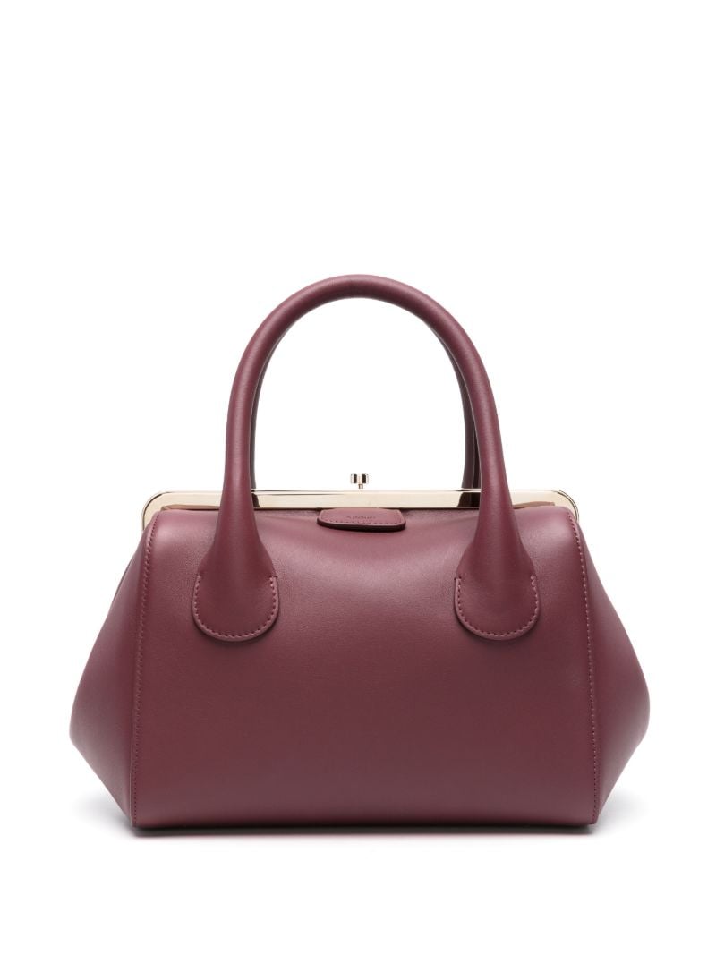 Red Joyce Leather Tote Bag