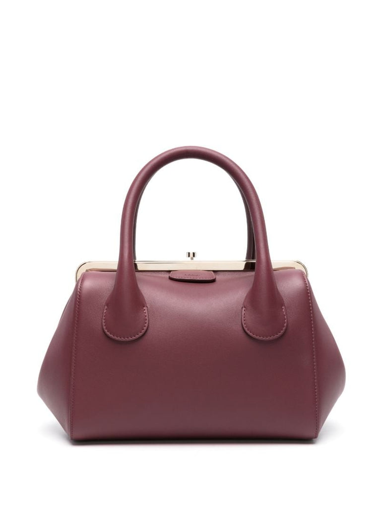 Red Joyce Leather Tote Bag