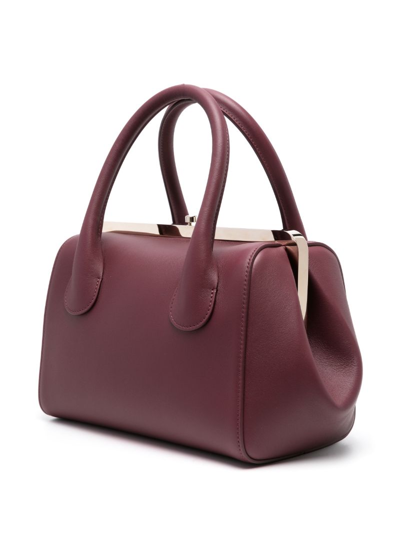 Red Joyce Leather Tote Bag