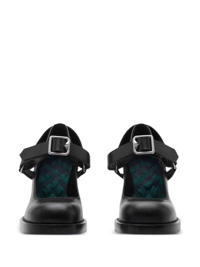 Black Stirrup 85 Leather Pumps