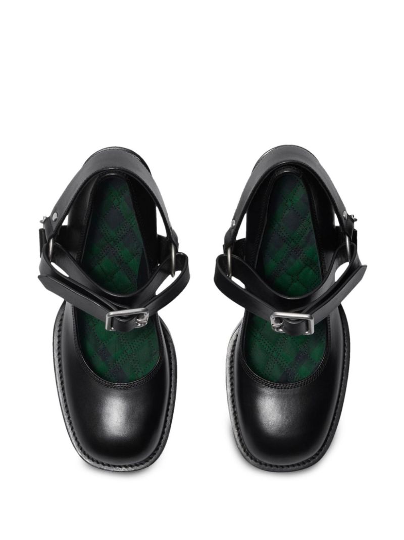 Black Stirrup 85 Leather Pumps