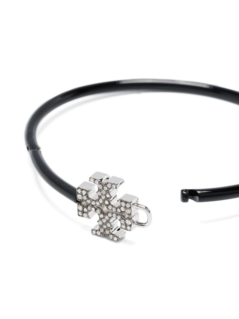 Black Eleanor Double T Hinged Bracelet