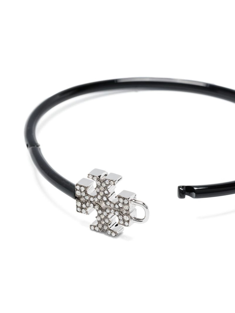 Black Eleanor Double T Hinged Bracelet