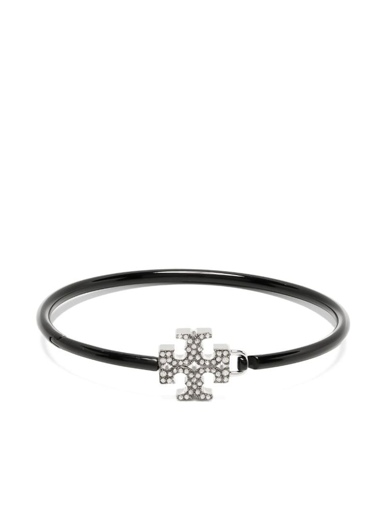 Black Eleanor Double T Hinged Bracelet