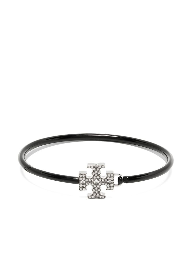 Black Eleanor Double T Hinged Bracelet