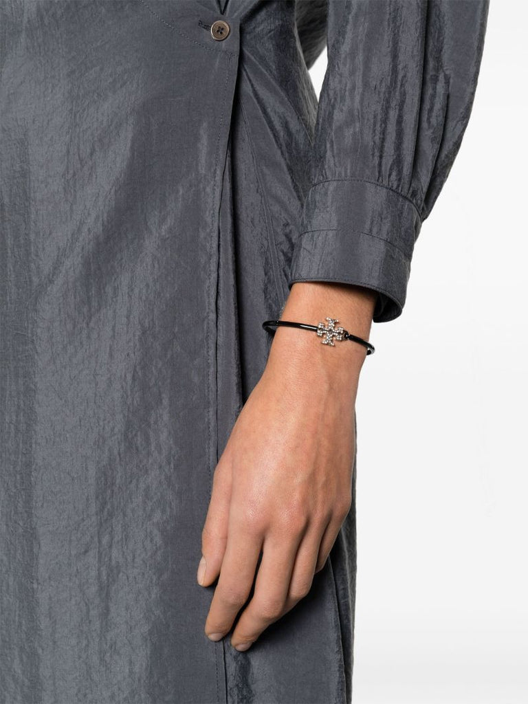 Black Eleanor Double T Hinged Bracelet