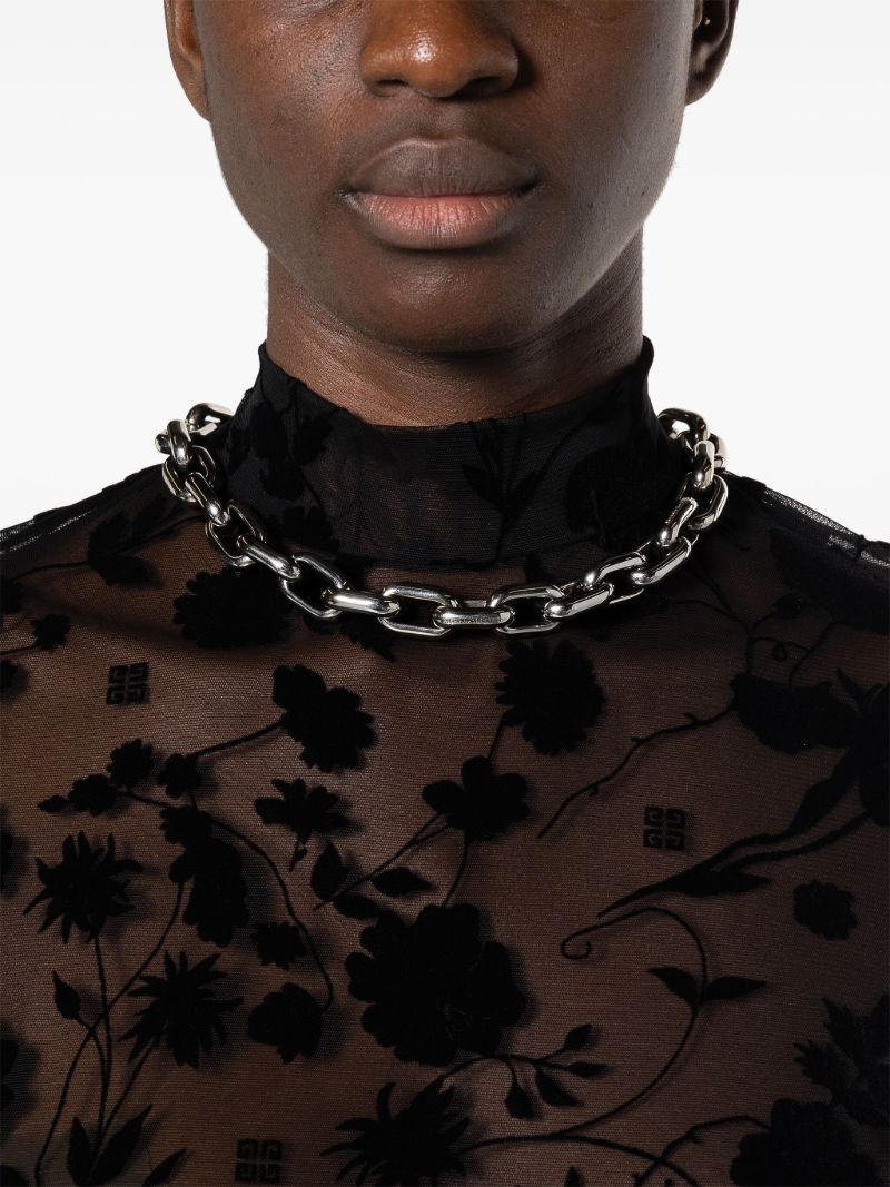 Silver-tone Peak Chunky-chain Necklace