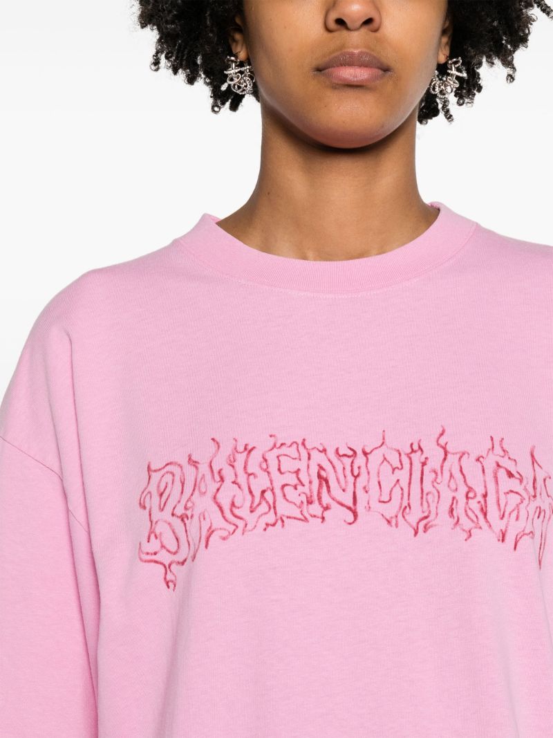 Pink Logo-print T-shirt