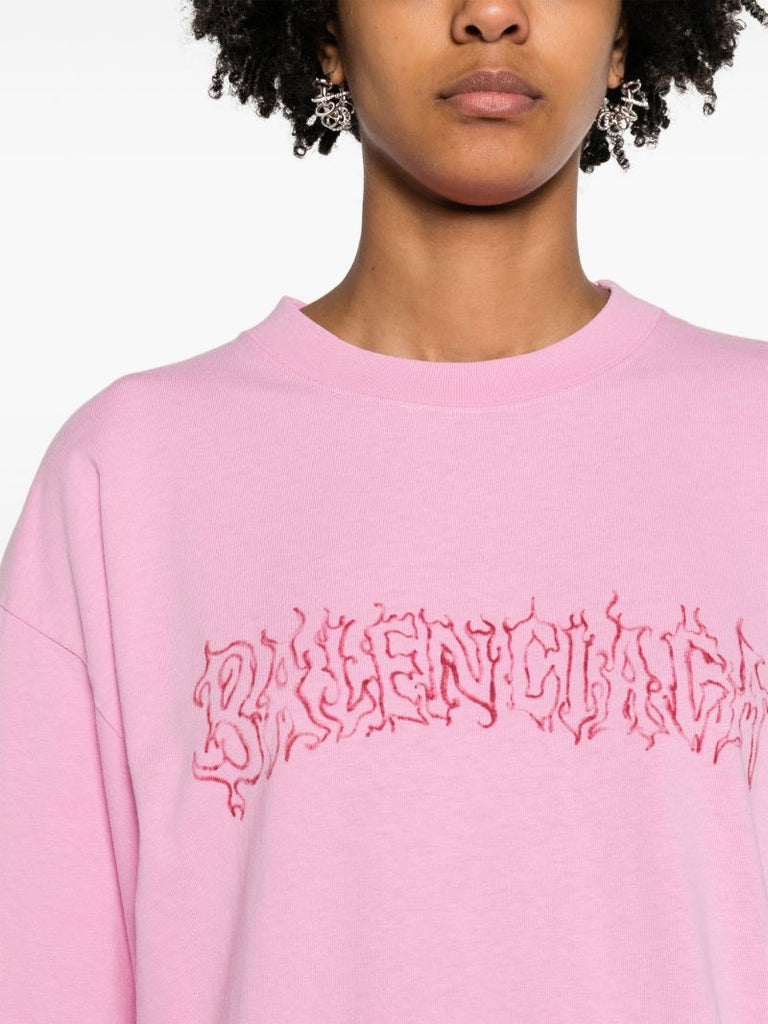Pink Logo-print T-shirt
