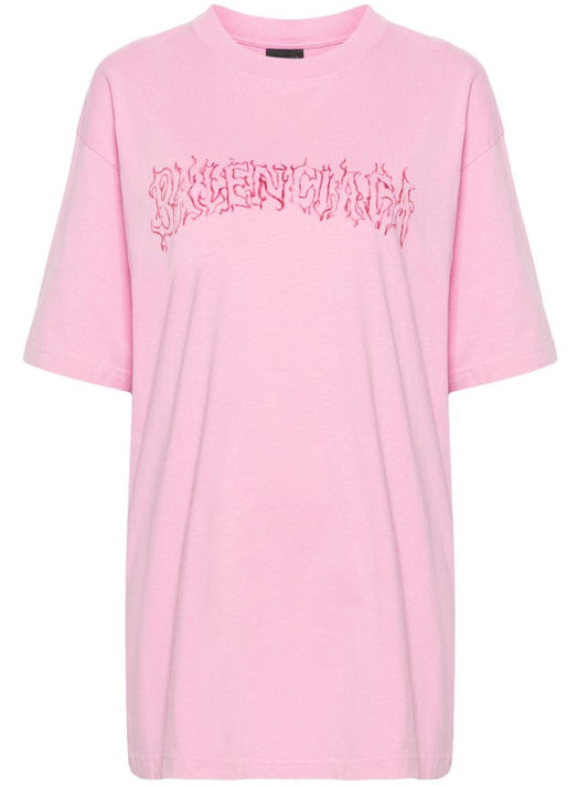 Pink Logo-print T-shirt