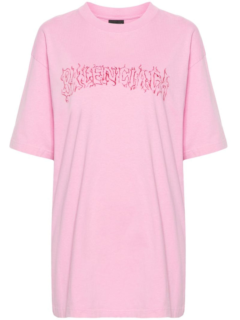 Pink Logo-print T-shirt